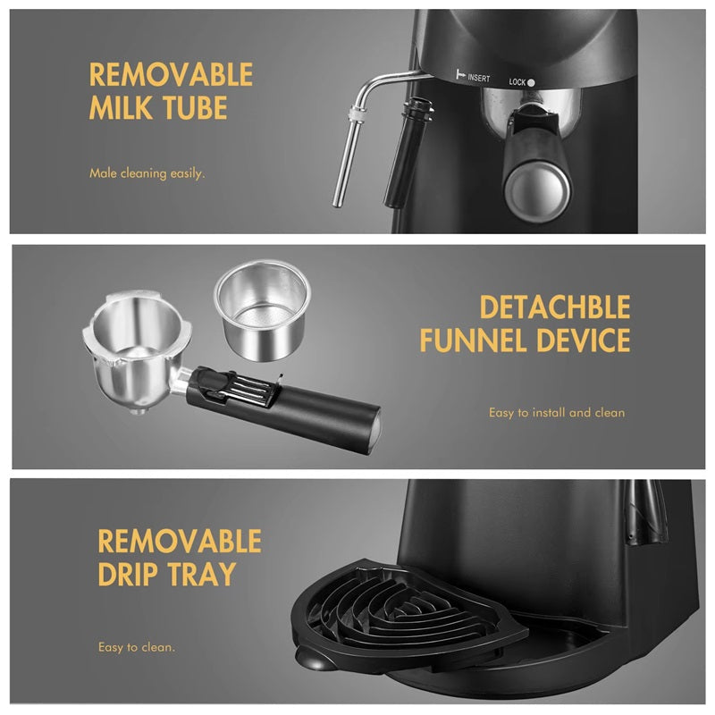 Espresso Machine with Built-In Steam Wand