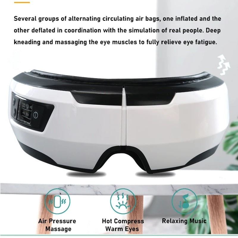 Portable Eye Massager with Heat Vibration and Bluetooth Music