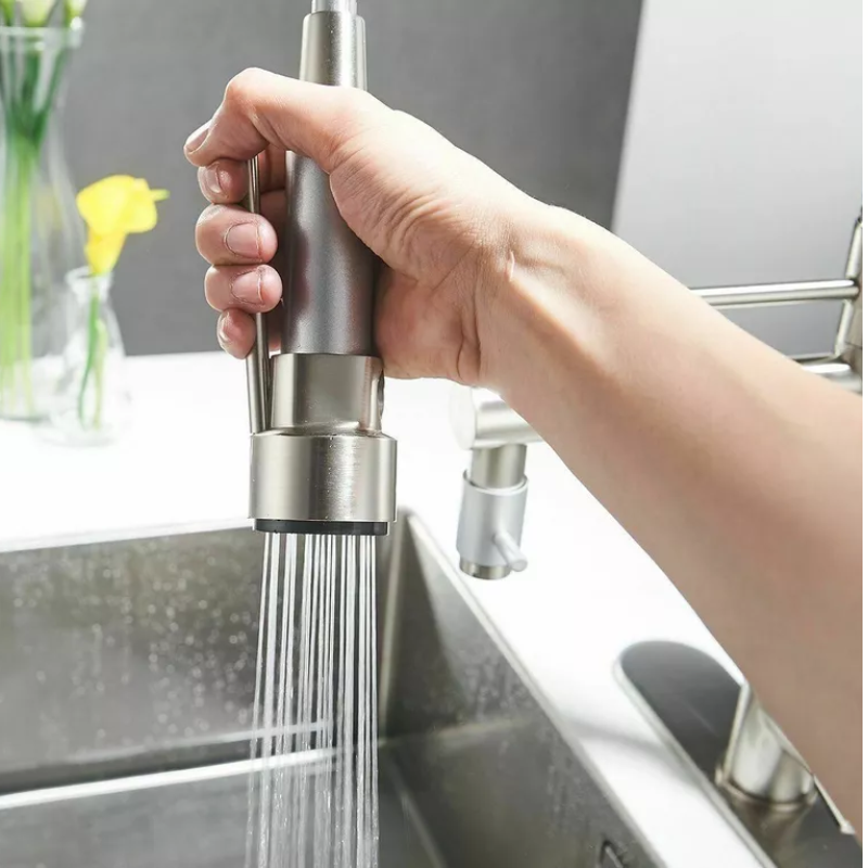 Kitchen Faucet Stainless Steel Pull-Down Spring Spout