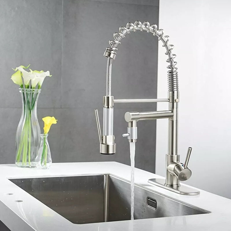 Kitchen Faucet Stainless Steel Pull-Down Spring Spout