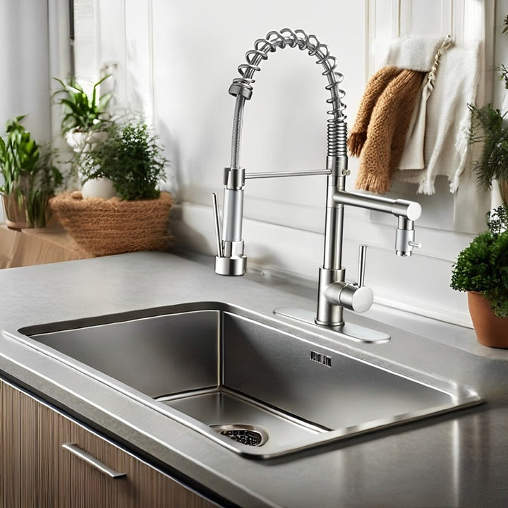 Kitchen Faucet Stainless Steel Pull-Down Spring Spout - Lenila