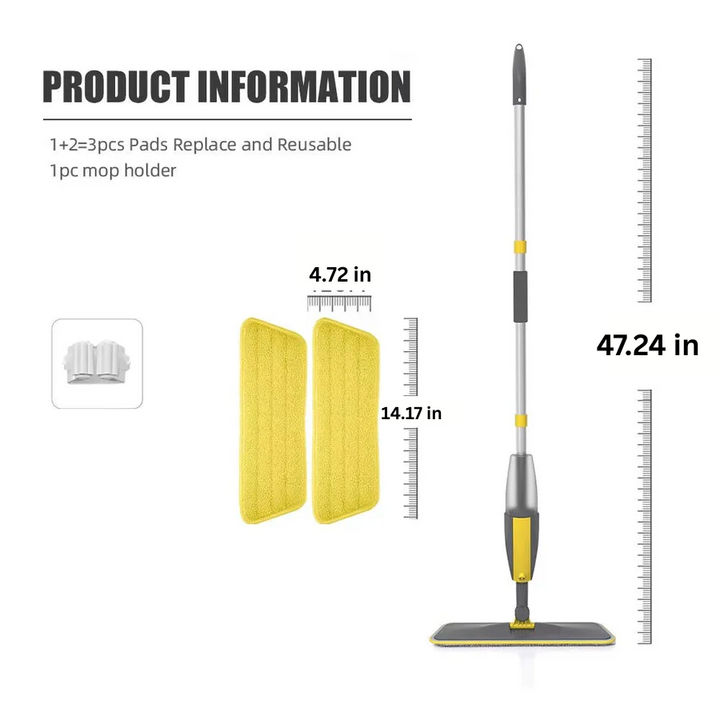 Microfiber Spray Mop with Adjustable Handle for Hard Floors