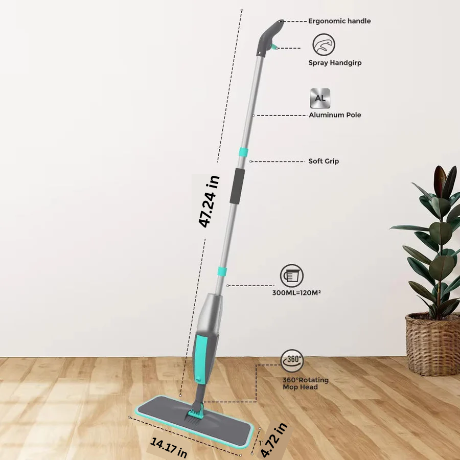Microfiber Spray Mop with Adjustable Handle for Hard Floors