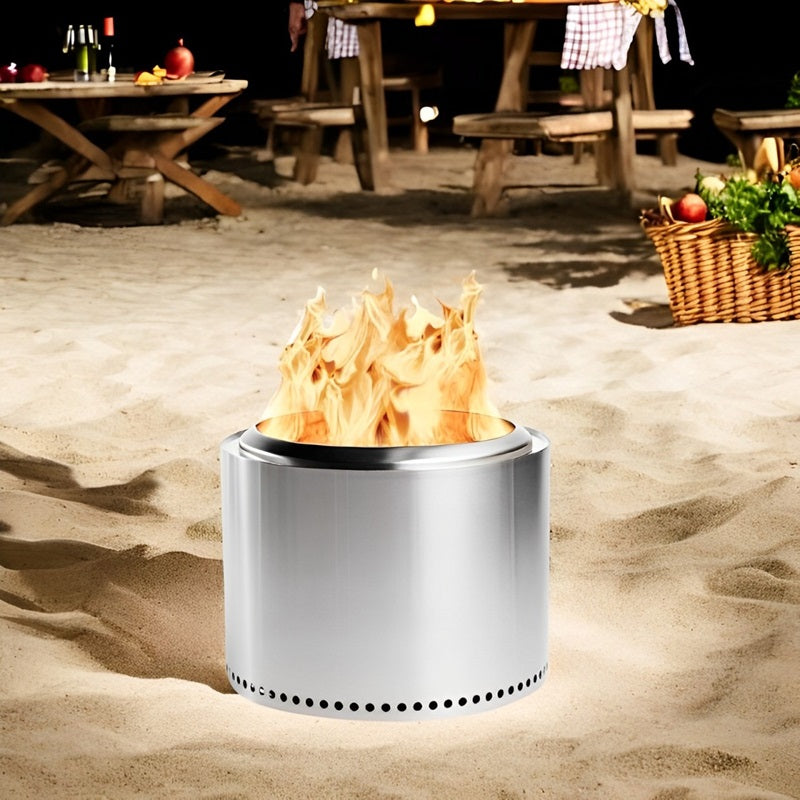 Portable Smokeless Fire Pit Steel Compact Design