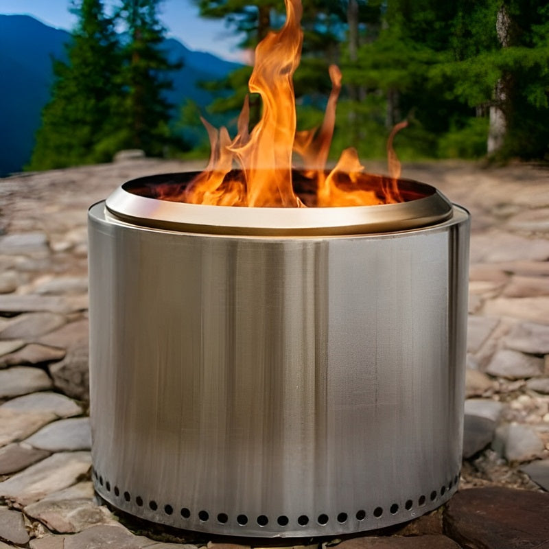 Portable Smokeless Fire Pit Steel Compact Design - Lenila