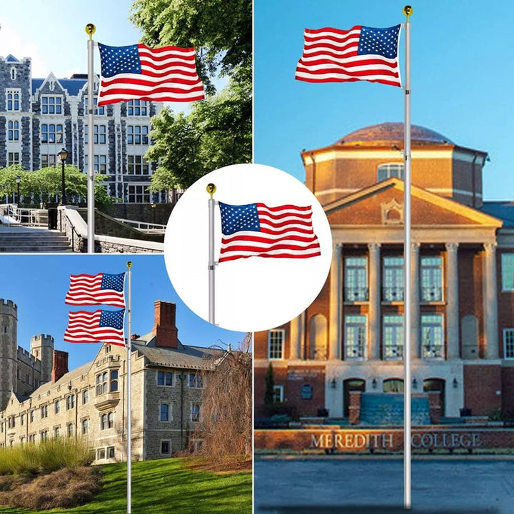 Heavy Duty Telescopic Flag Pole 25ft Adjustable Length