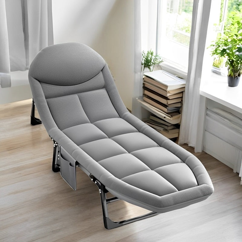 Folding Bed with Built-in Pillow and Side Pocket - Lenila