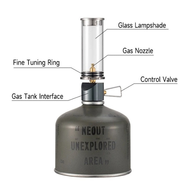 Portable Gas Lamp Adjustable Brightness