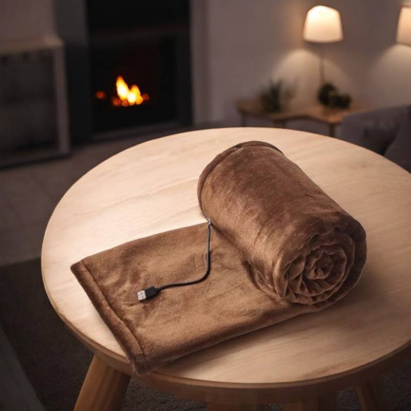 Electric Heated Blanket Portable Adjustable Warmth Settings