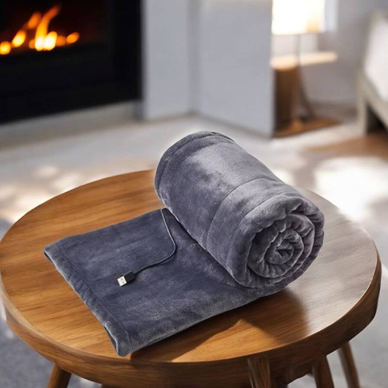 Electric Heated Blanket Portable Adjustable Warmth Settings