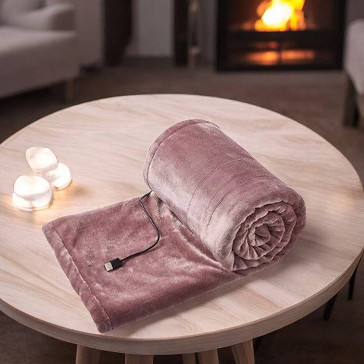 Electric Heated Blanket Portable Adjustable Warmth Settings