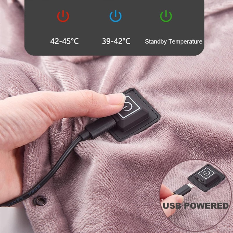 Electric Heated Blanket Portable Adjustable Warmth Settings