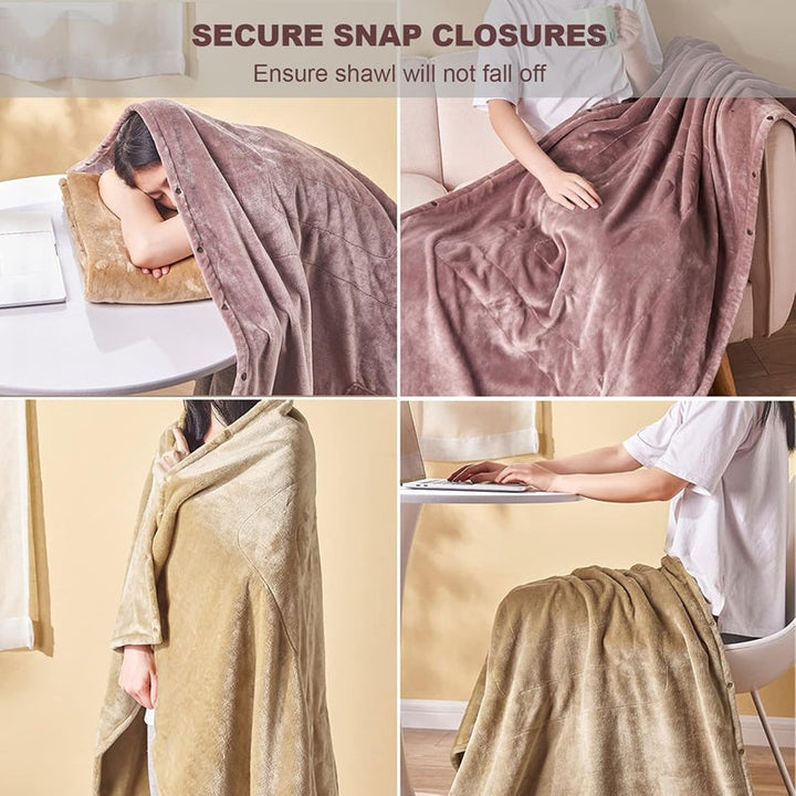 Electric Heated Blanket Portable Adjustable Warmth Settings