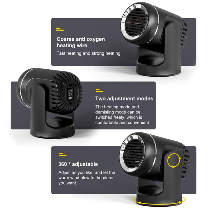 Portable 12V Car Heater with Rotation and Overheat Protection