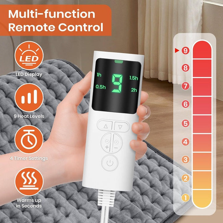 Electric Heating Pad with Timer Adjustable Temperature Control