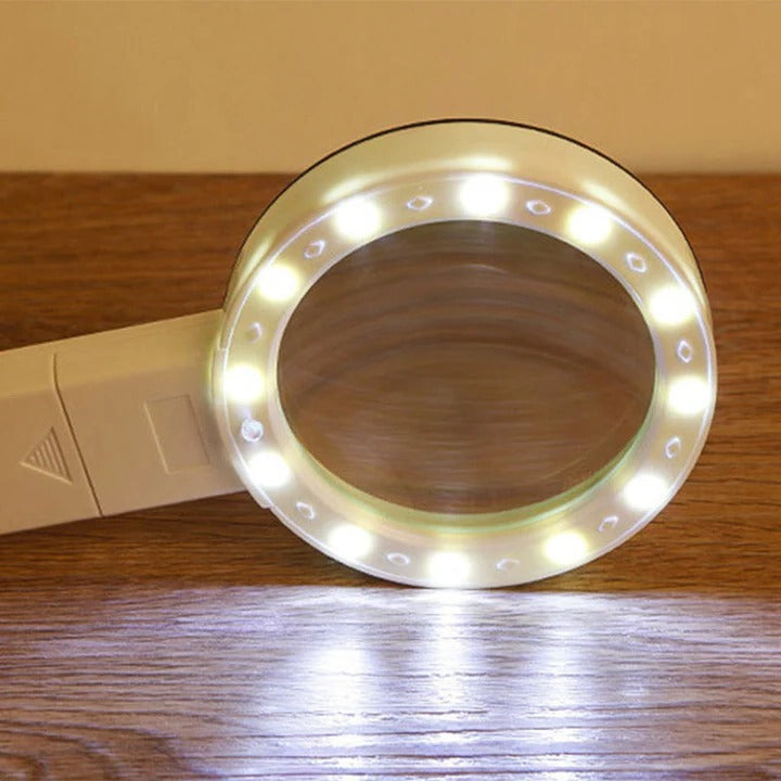Optical Magnifier with LED Handheld Compact Design