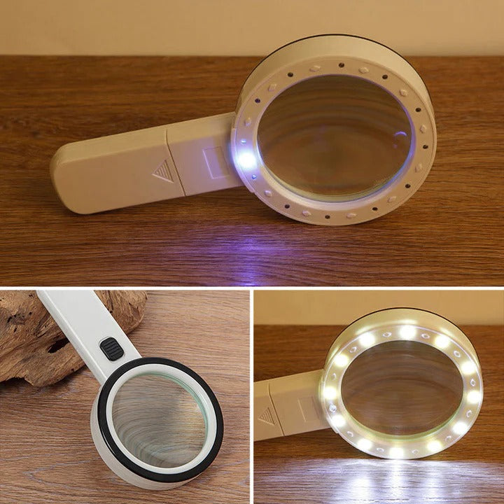 Optical Magnifier with LED Handheld Compact Design