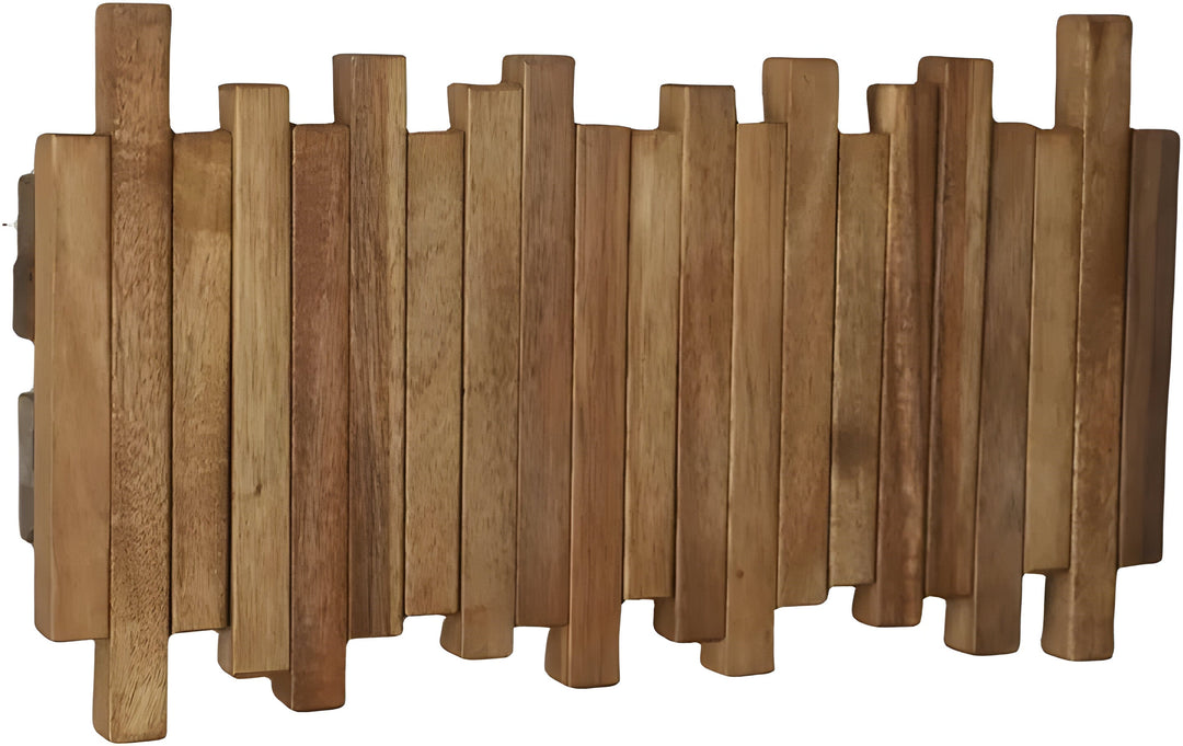 Wood Coat Hook Rack Natural Material Wall Mounted