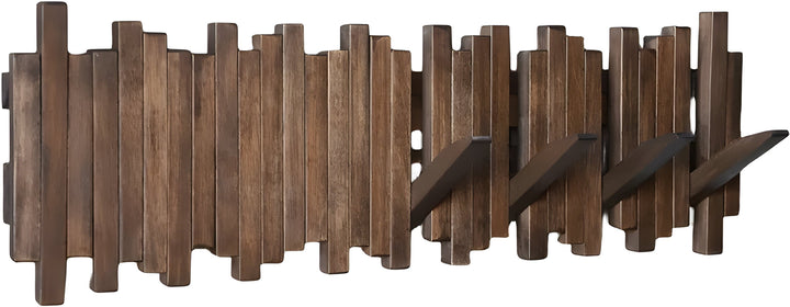 Wood Coat Hook Rack Natural Material Wall Mounted
