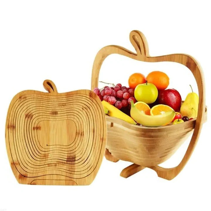 Foldable Bamboo Fruit Basket with Cutting Board - Lenila