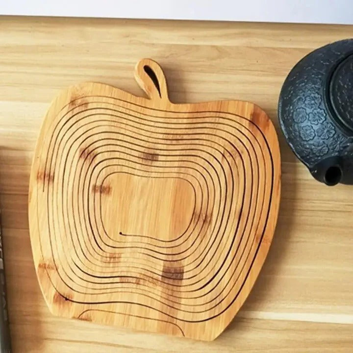 Foldable Bamboo Fruit Basket with Cutting Board