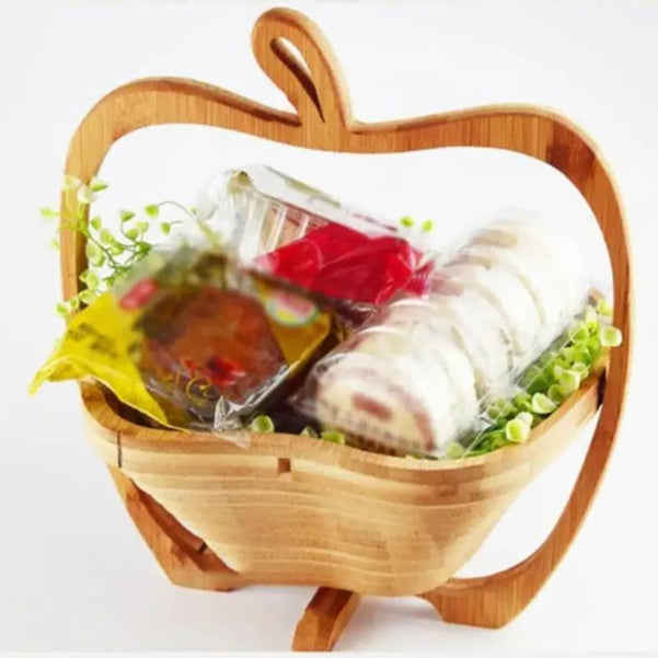 Foldable Bamboo Fruit Basket with Cutting Board