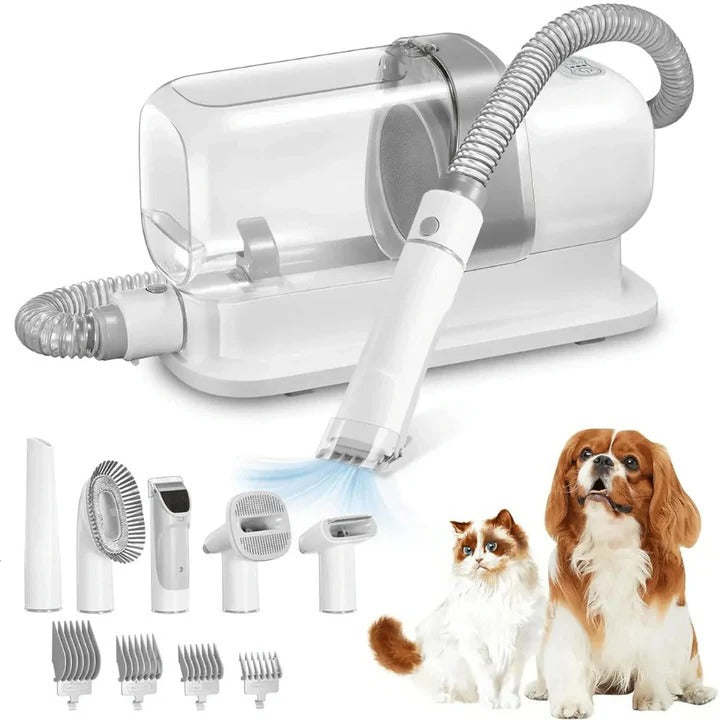 Pet Grooming Vacuum with Hair Clippers and Brush Low-Noise