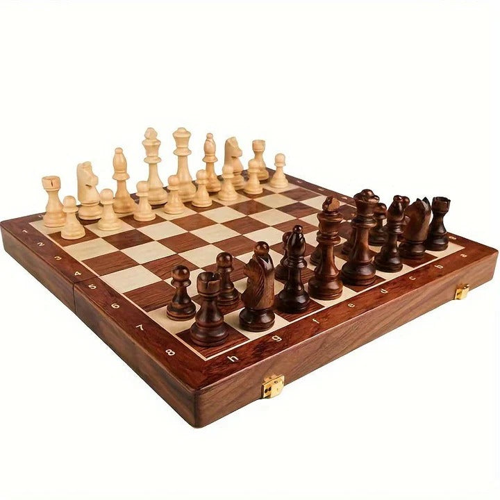 Wooden Chess Set Classic Board Game - Lenila
