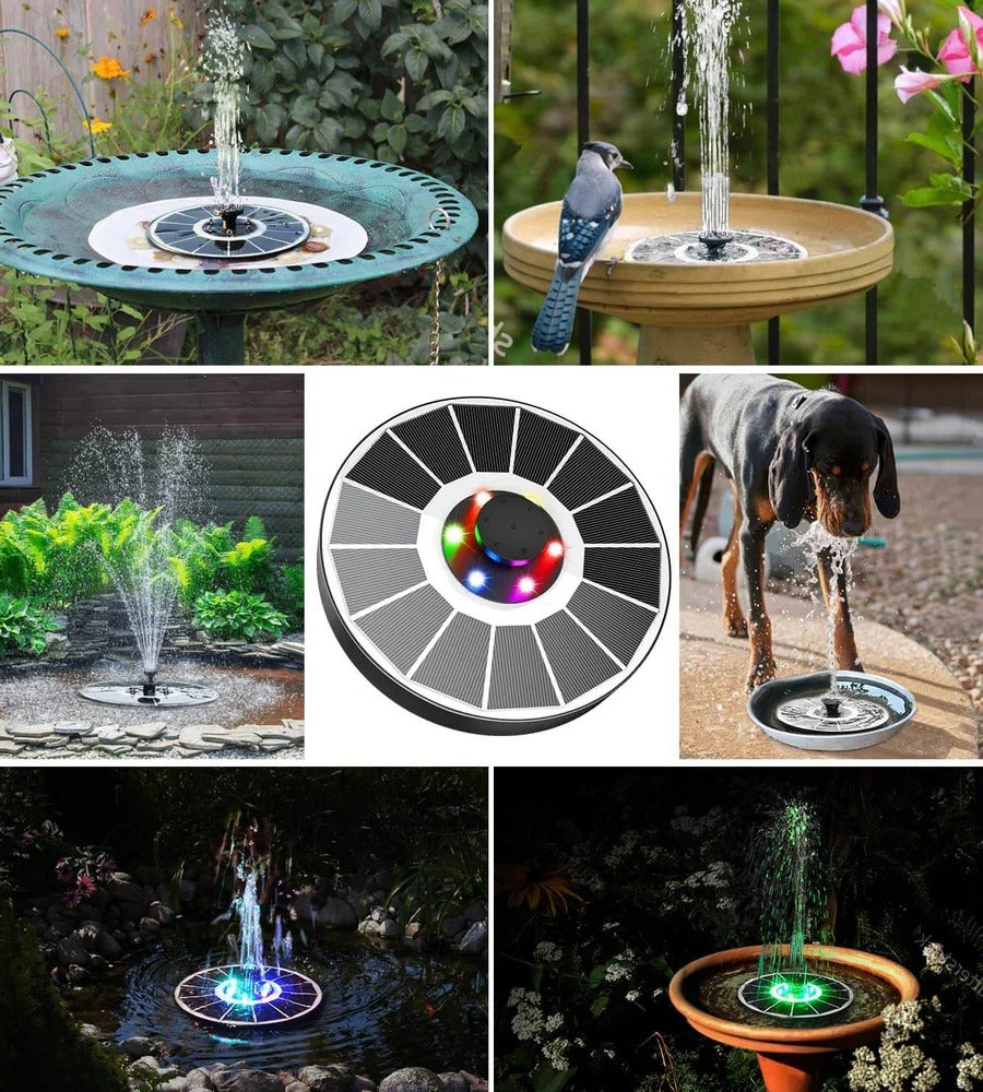 Solar Powered LED Fountain Outdoor Water Feature