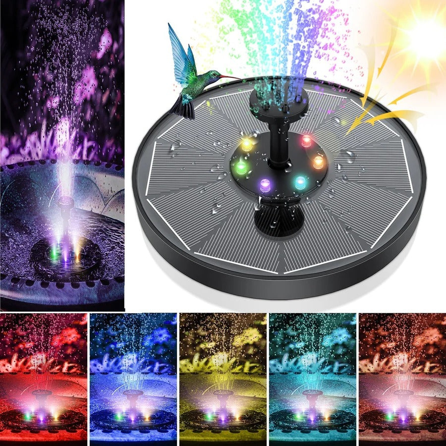 Solar Powered LED Fountain Outdoor Water Feature