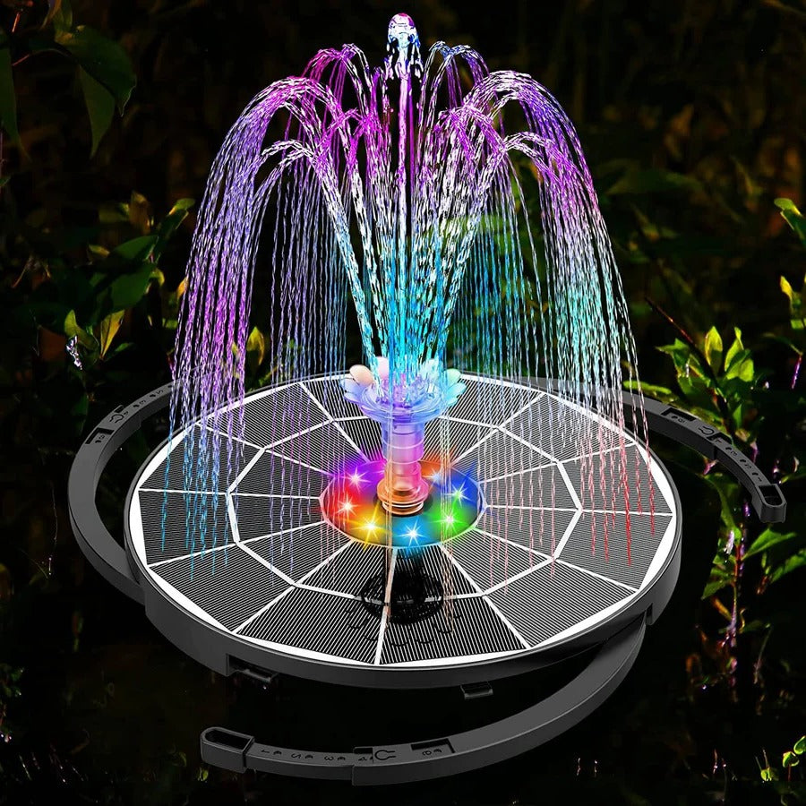 Solar Powered LED Fountain Outdoor Water Feature