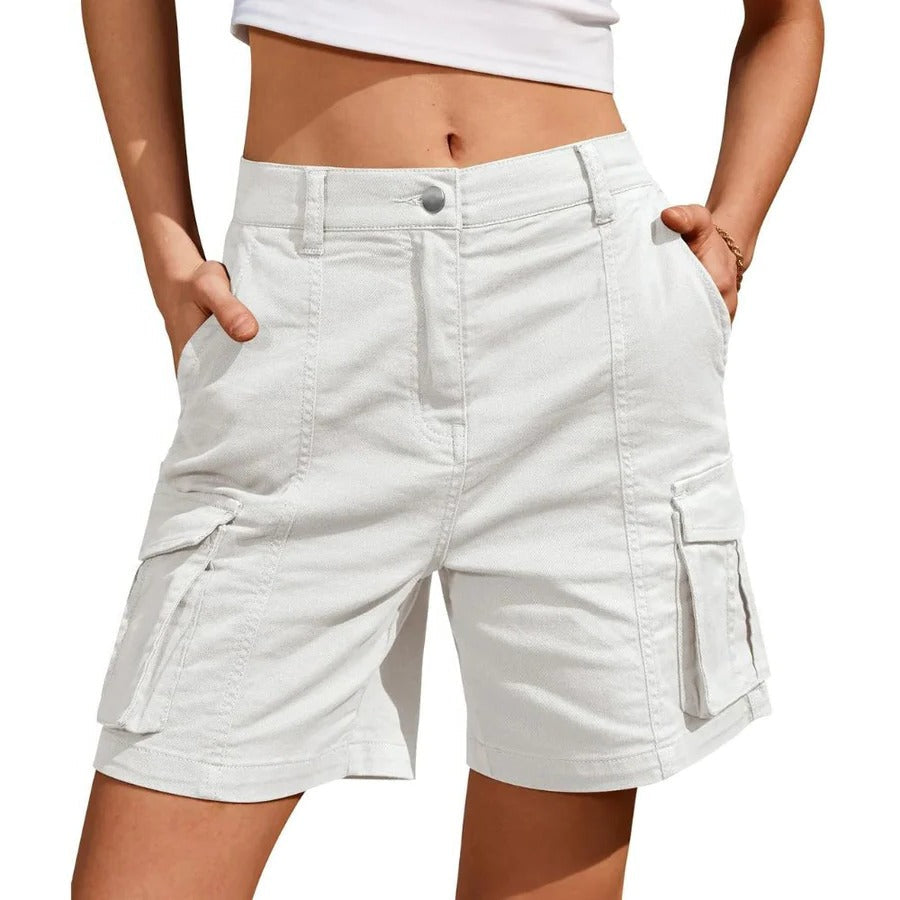 Womens Cargo Shorts Low Waist Long Work Fit