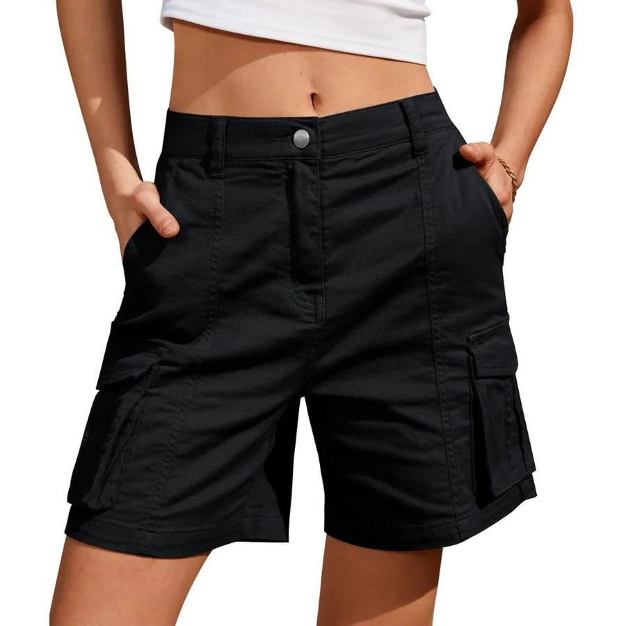 Womens Cargo Shorts Low Waist Long Work Fit