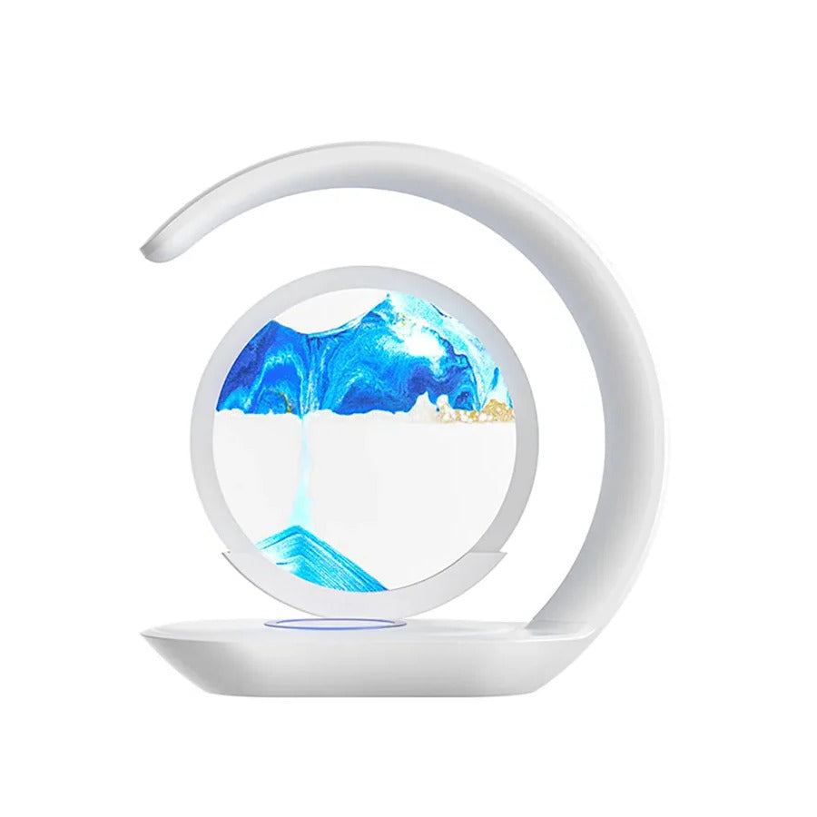 3D Sand Art Table Lamp with Wireless Charging Feature