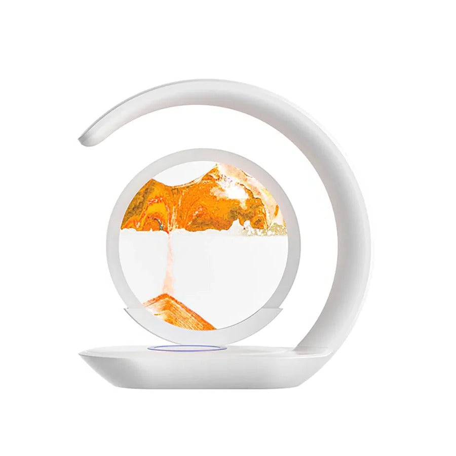 3D Sand Art Table Lamp with Wireless Charging Feature