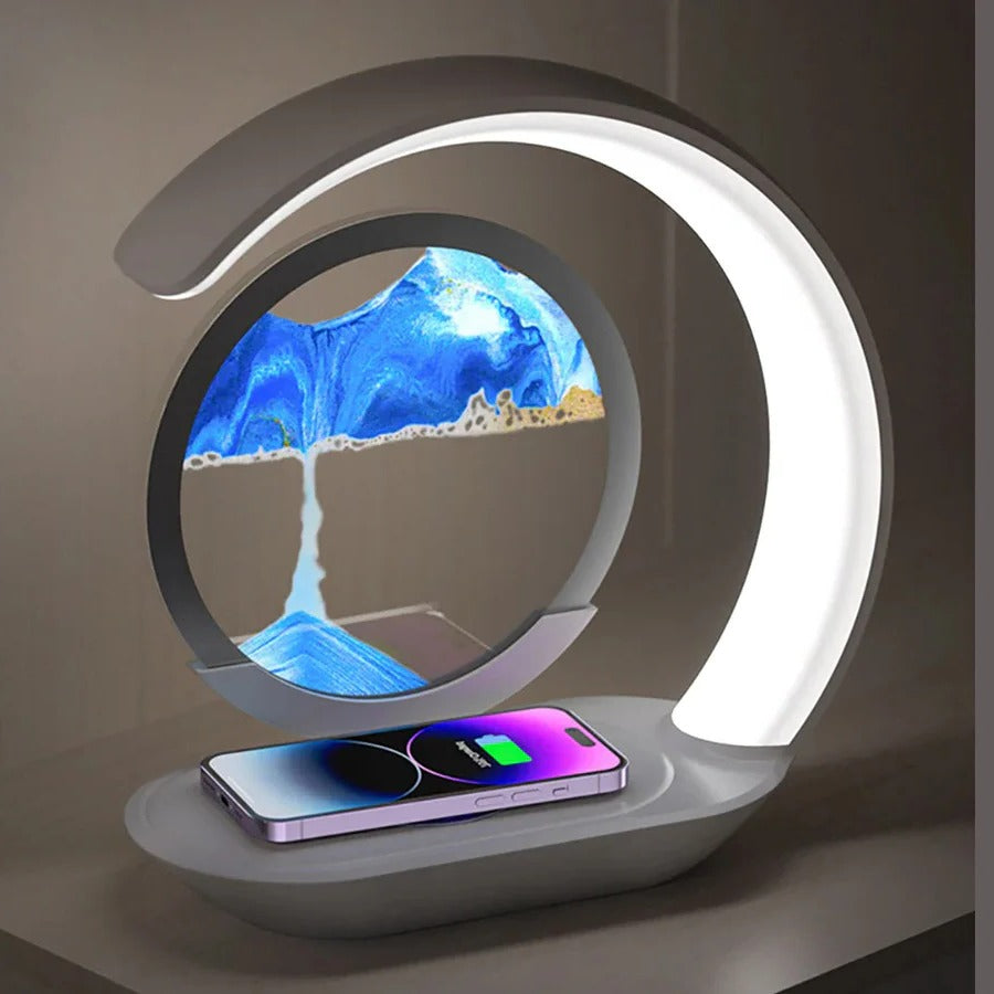 3D Sand Art Table Lamp with Wireless Charging Feature - Lenila