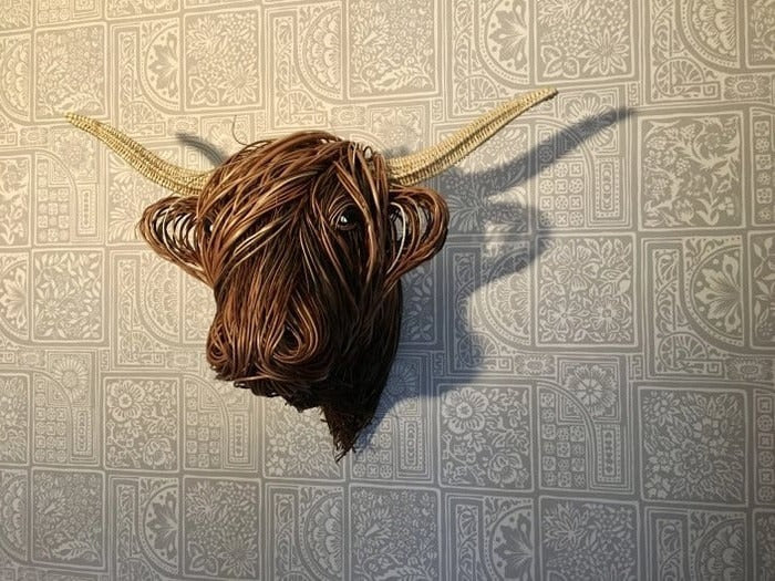 Wall Mounted Cow Sculpture Decorative Resin