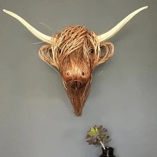 Wall Mounted Cow Sculpture Decorative Resin