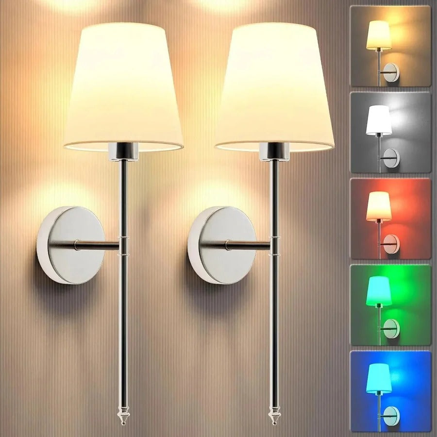 Wireless Wall Lights Set with Battery Operated Feature