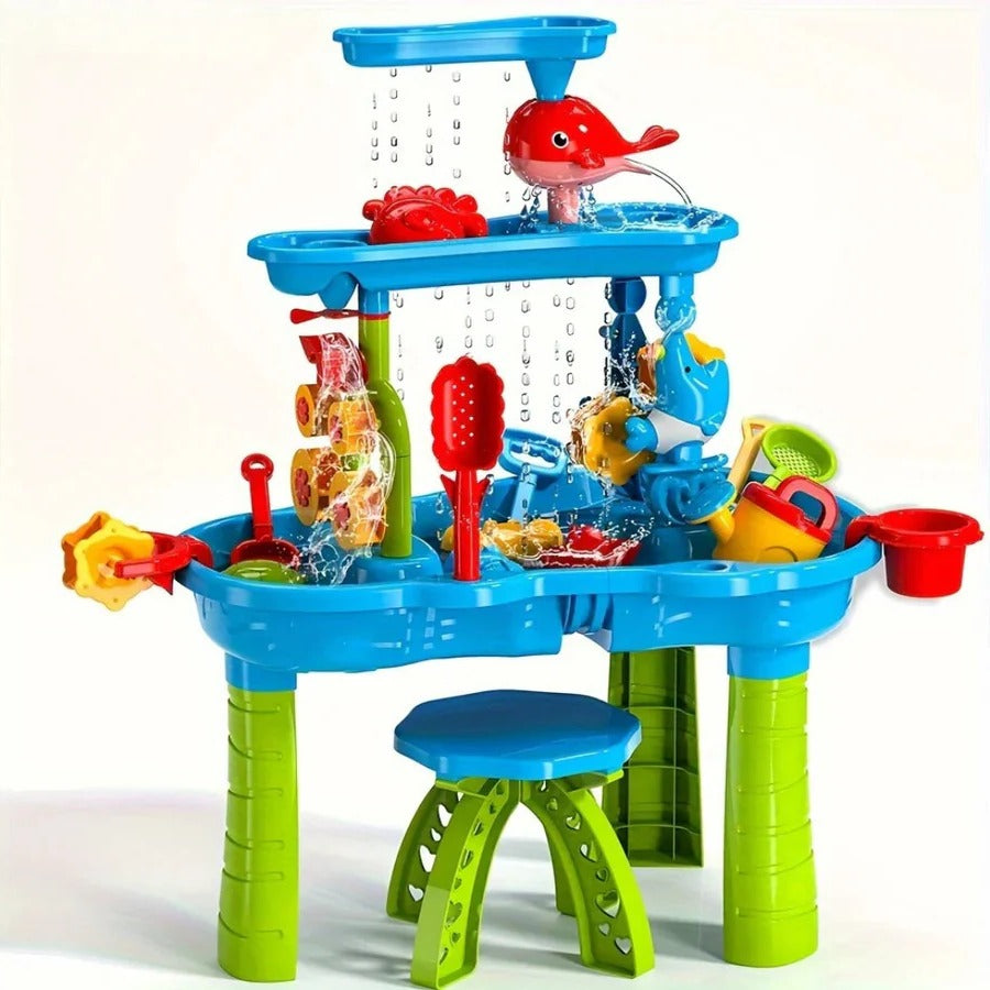 Kids Outdoor Sand and Water Play Table Plastic Durable - Lenila