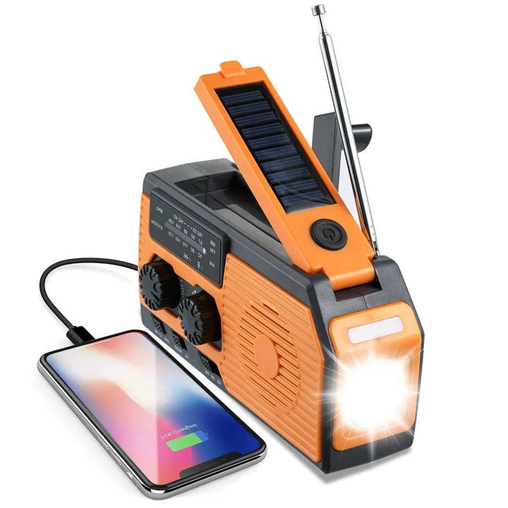 Emergency Radio with Solar Panel and Hand Crank - Lenila