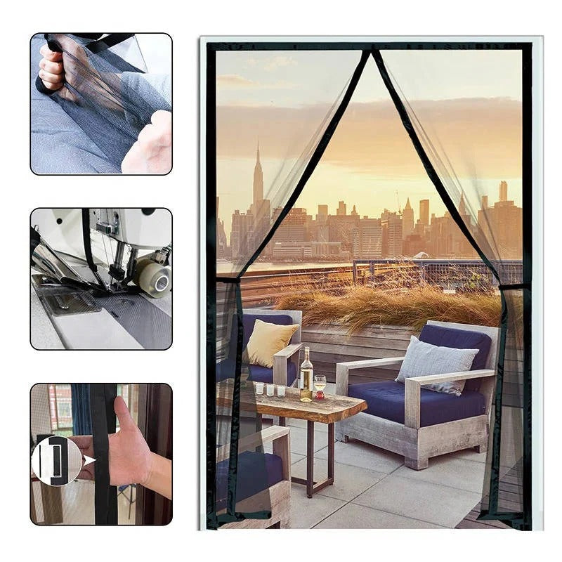 Adjustable Magnetic Screen Door Insect Protection Mesh