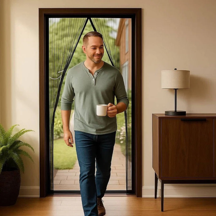 Adjustable Magnetic Screen Door Insect Protection Mesh