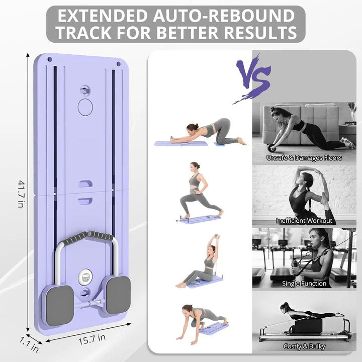 Pilates Reformer Board with Resistance Bands Home Exercise Equipment
