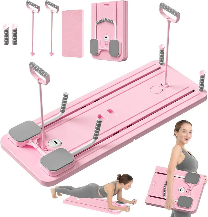 Pilates Reformer Board with Resistance Bands Home Exercise Equipment