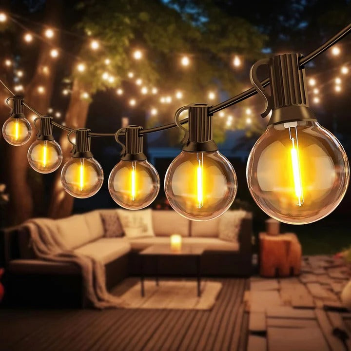 Outdoor LED Bulb String Lights Weatherproof Flexible Design - Lenila