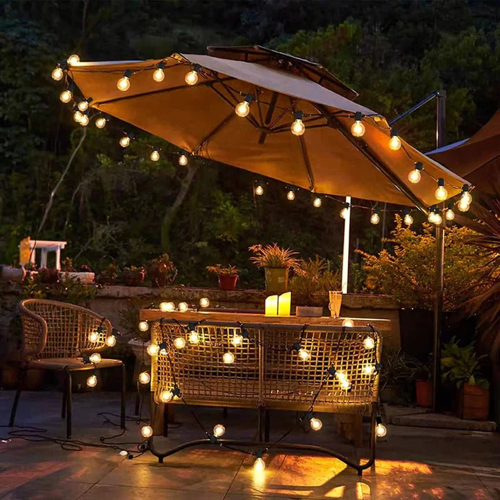 Outdoor LED Bulb String Lights Weatherproof Flexible Design