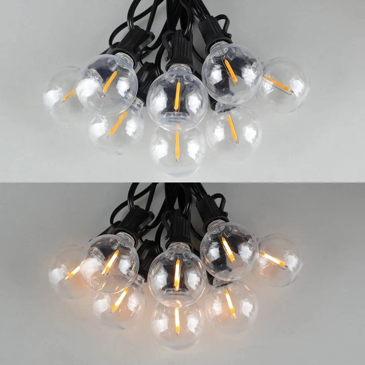 Outdoor LED Bulb String Lights Weatherproof Flexible Design