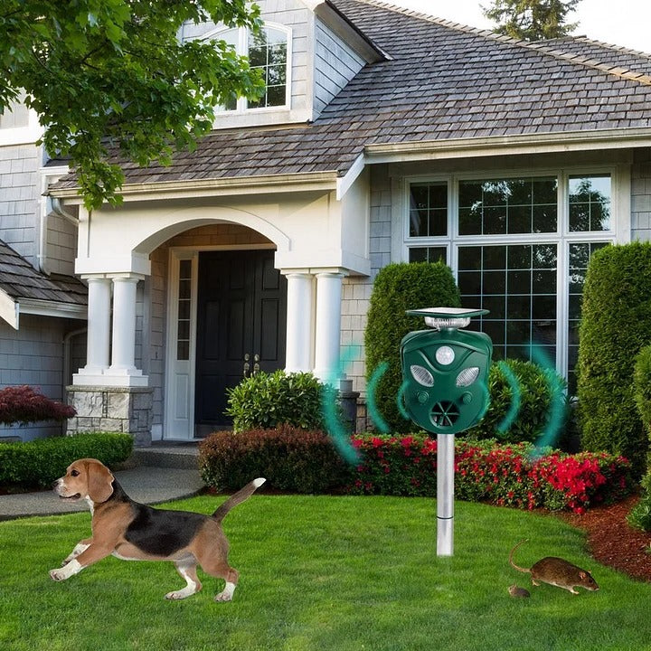 Solar Powered Ultrasonic Animal Repeller 360 Motion Detection