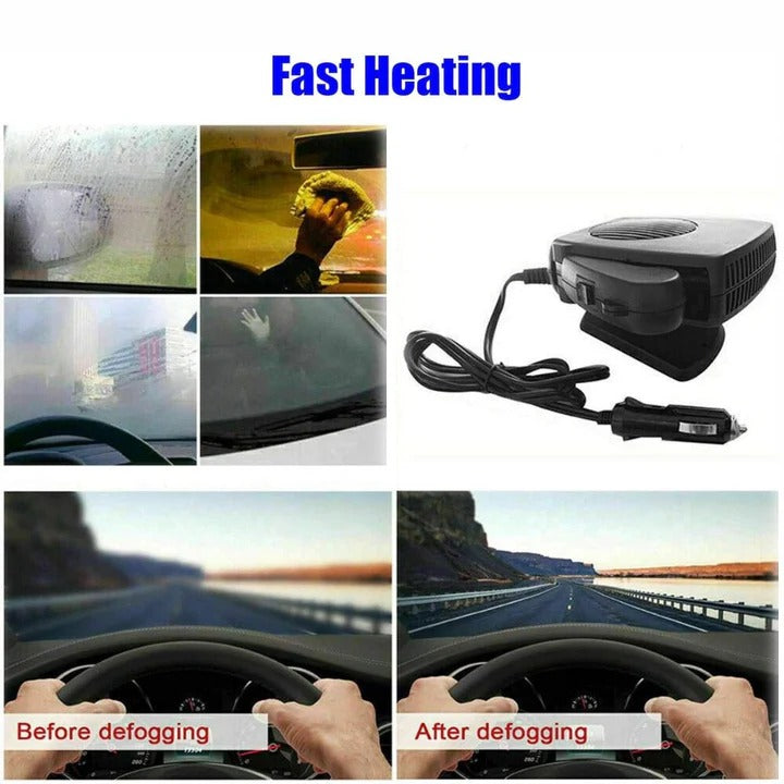 Portable 12V Ceramic Car Heater and Defroster Compact Design